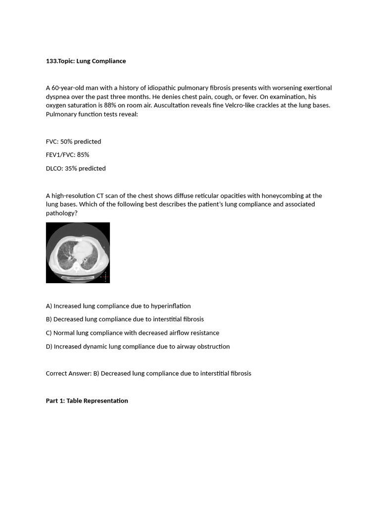 Lung Compliance in Idiopathic Pulmonary Fibrosis | PDF | Respiratory ...