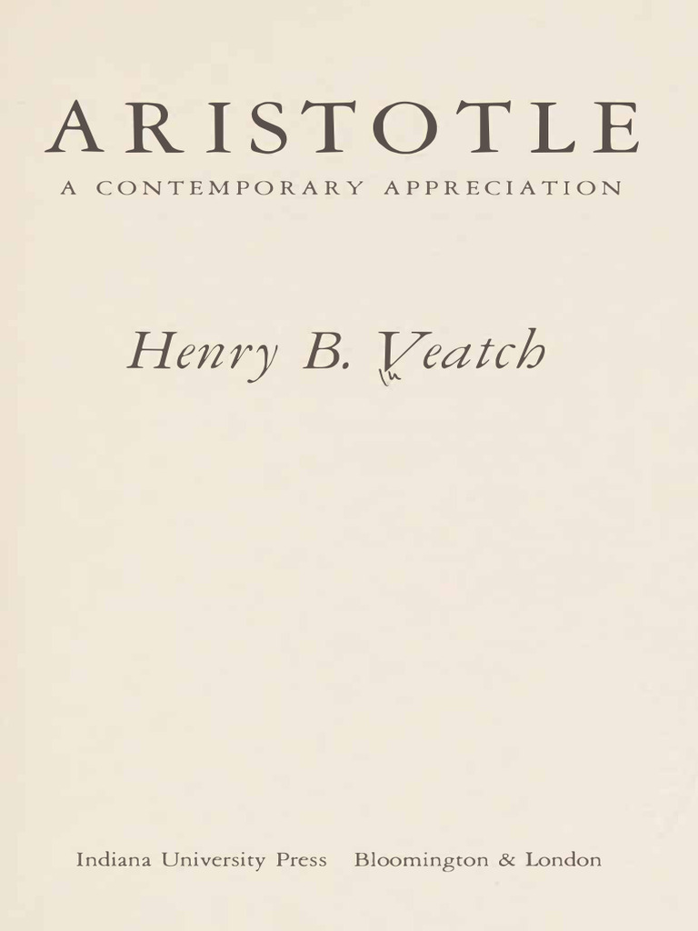 Aristotle - A Contemporary Appreciation (Midland Book) - (By) Henry B ...