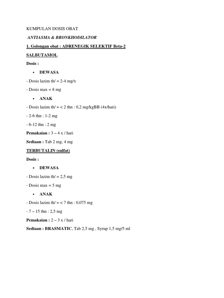 Kumpulan Dosis Obat | PDF