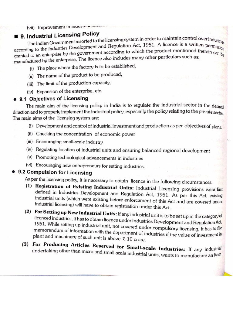 Industrial Licensing Policy | PDF