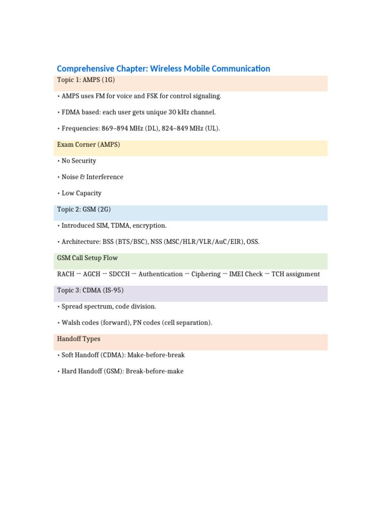 Wireless Mobile Communication Colorful | PDF