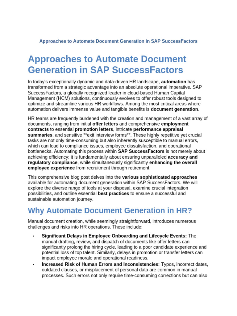 Automate Document Generation | PDF | Automation | Business