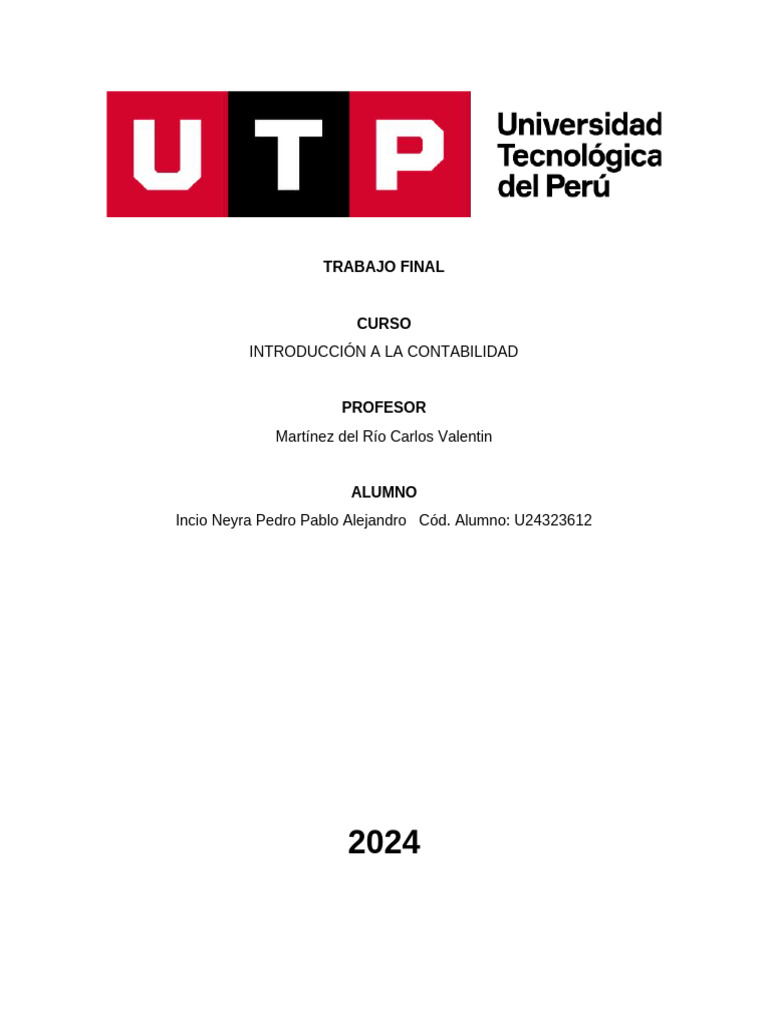 Trabajo Final | PDF | Contabilidad | Estado financiero