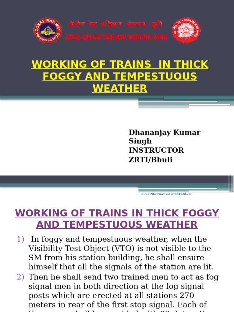 Train Operations in Foggy Weather | PDF | Railway Safety | Rail Transport