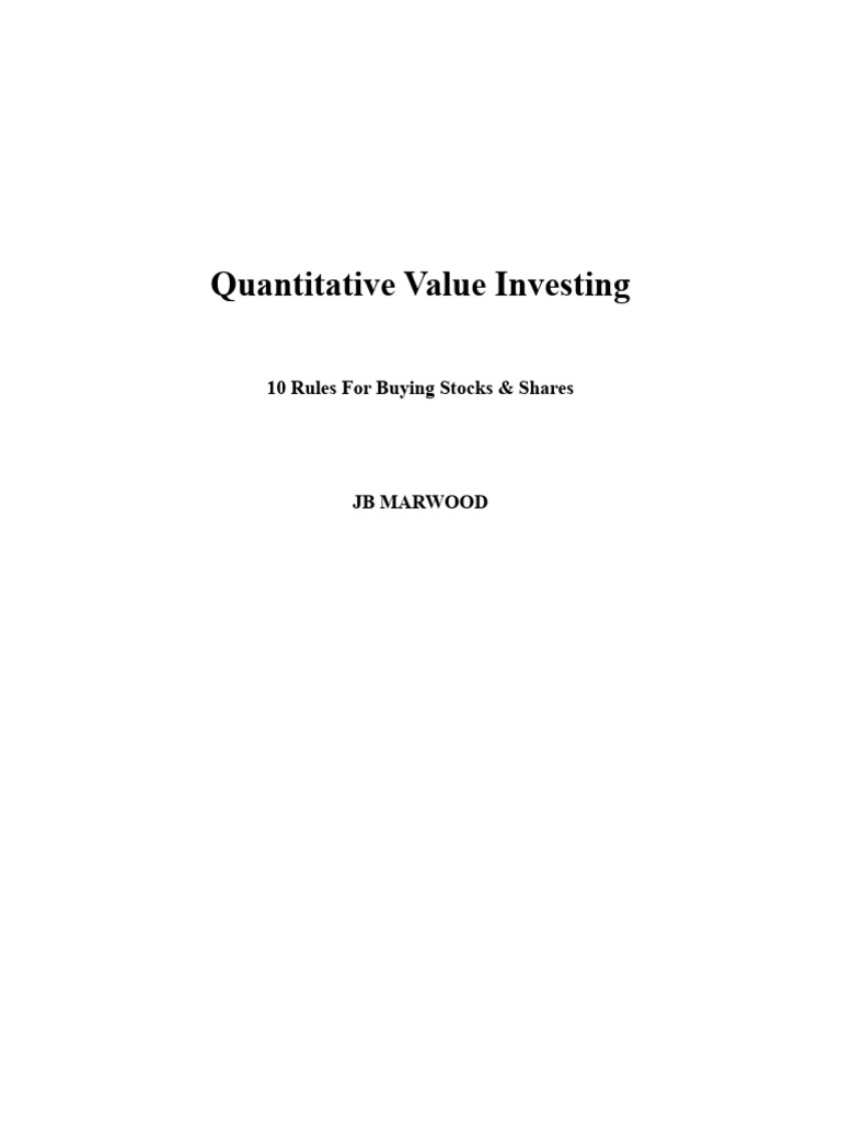 Quantitative-Value-Investing PDF | PDF | Benjamin Graham | Investing
