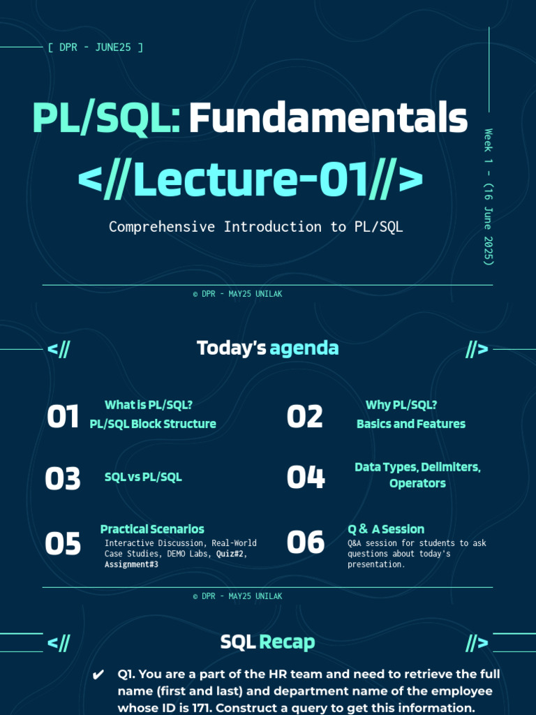 PL/SQL Fundamentals Overview | PDF | Pl/Sql | Sql