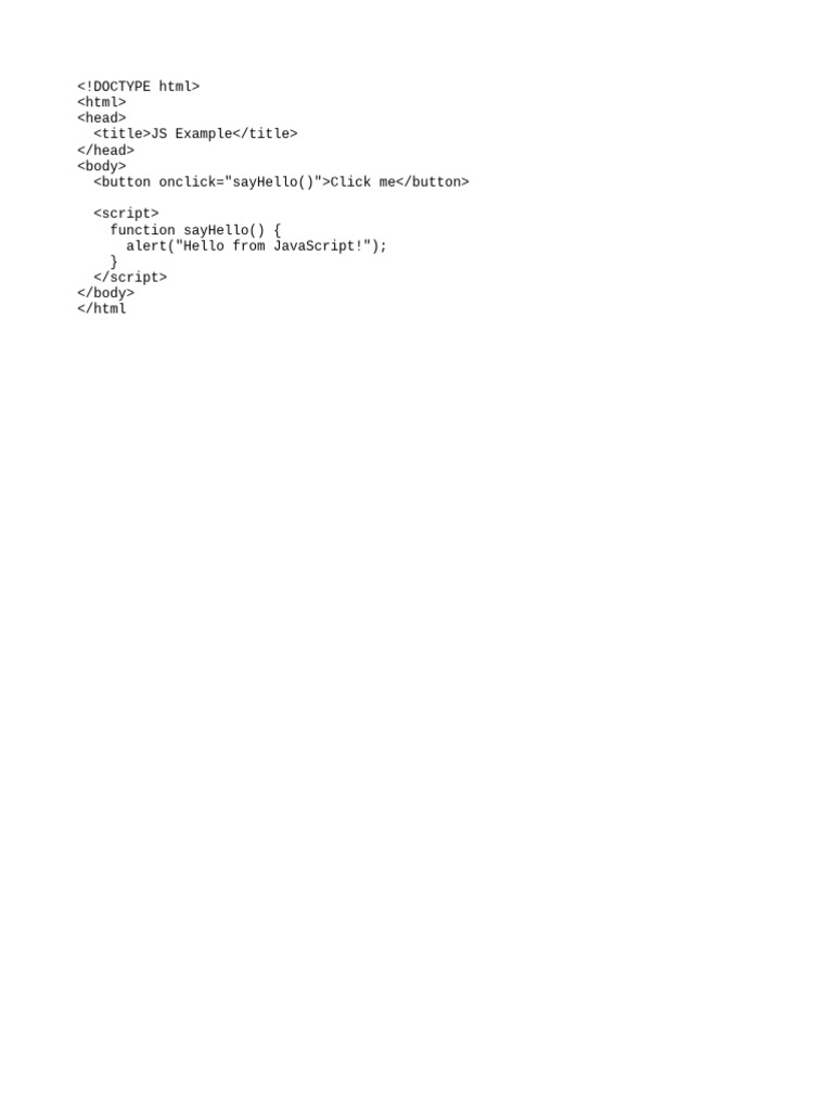 JavaScript Alert Button Example | PDF
