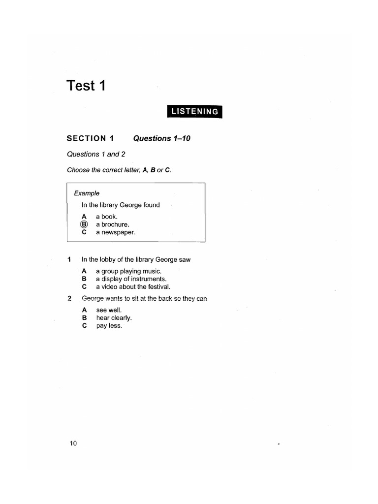 Ielts 8 Test 1 Listening | PDF