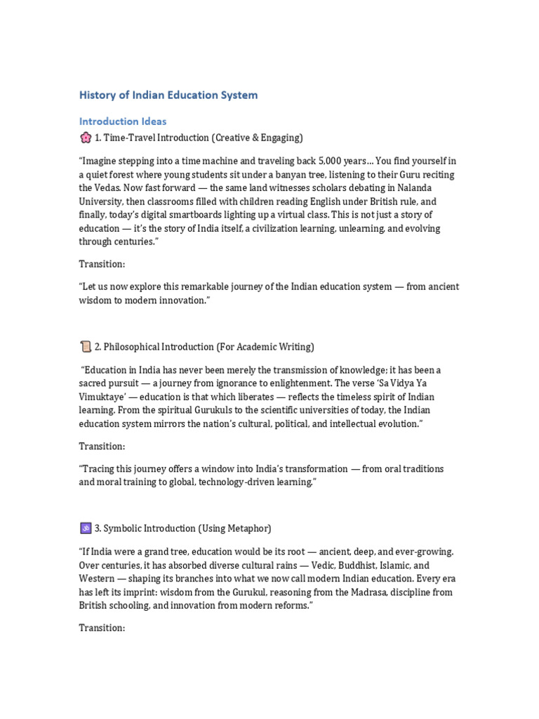 Evolution of Indian Education System | PDF | Vedas | Spirituality