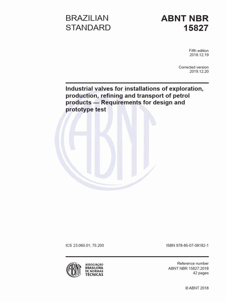 ABNT NBR 15827 2018 Corrected Version 2019 EN | PDF | Valve | Pipe ...