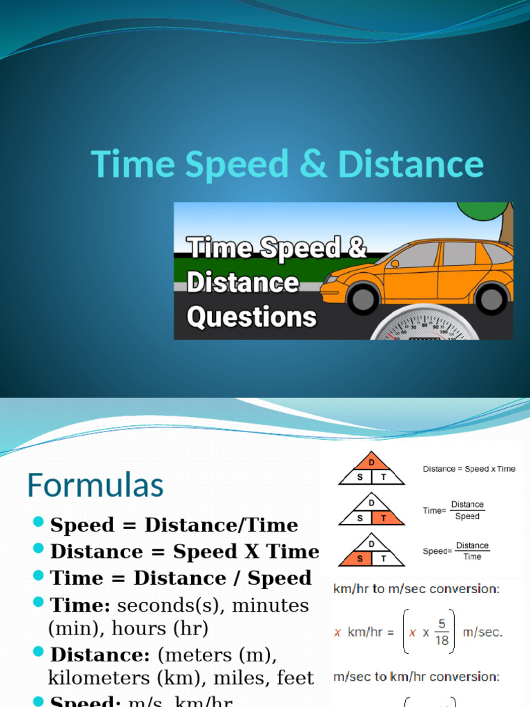 Time Speed Distance Formulas & Problems | PDF | Speed | Units Of ...