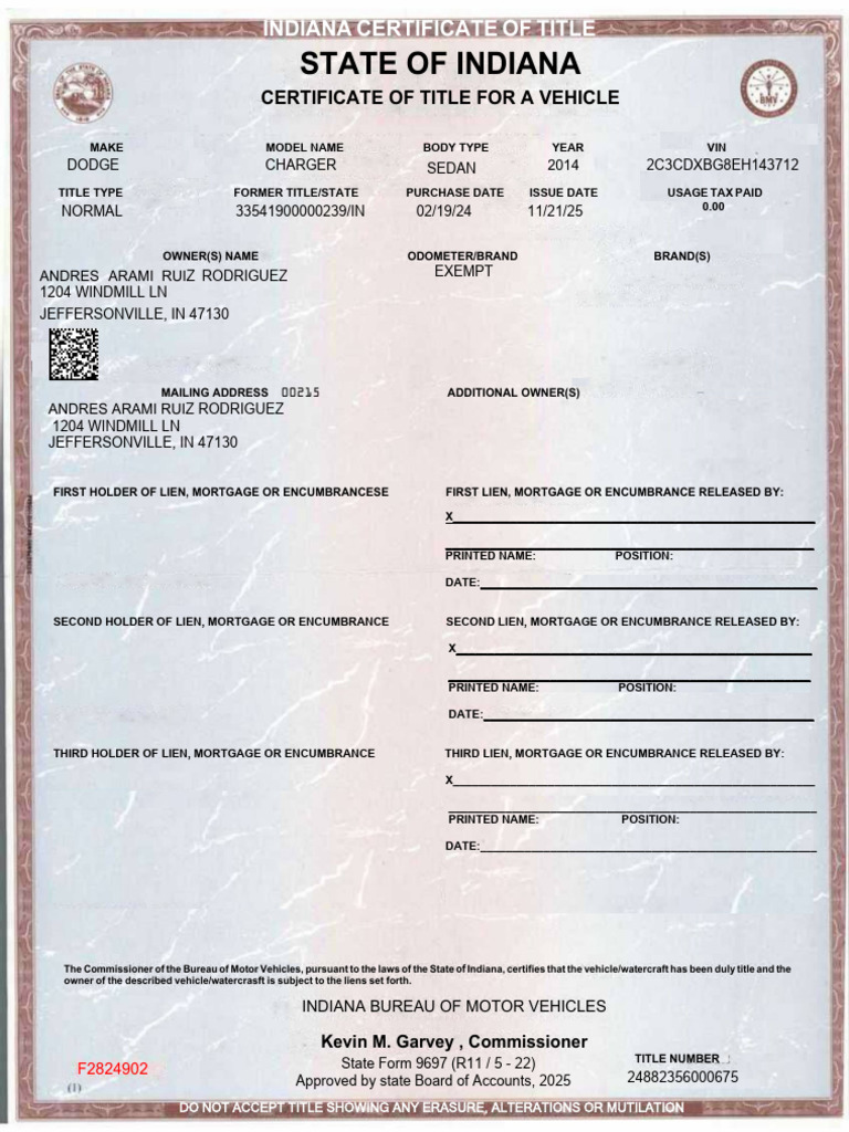 Titulo Indiana_Copiar NEW | PDF | Vehicles | Property Law
