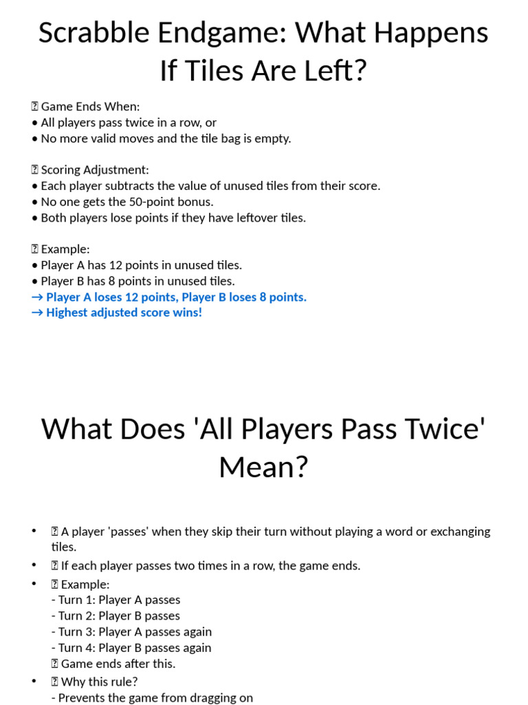 Scrabble Endgame Rules Final Updated | PDF