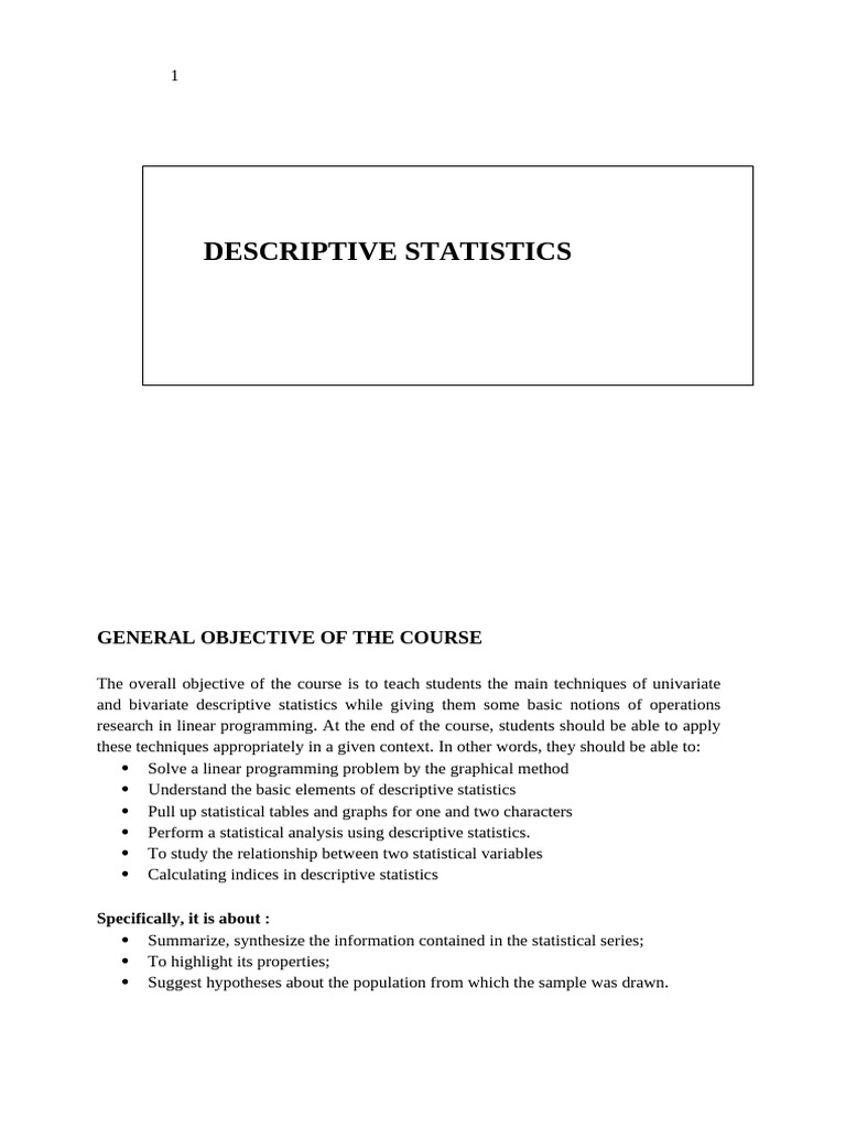 Descriptive Statistics | PDF | Statistics | Descriptive Statistics