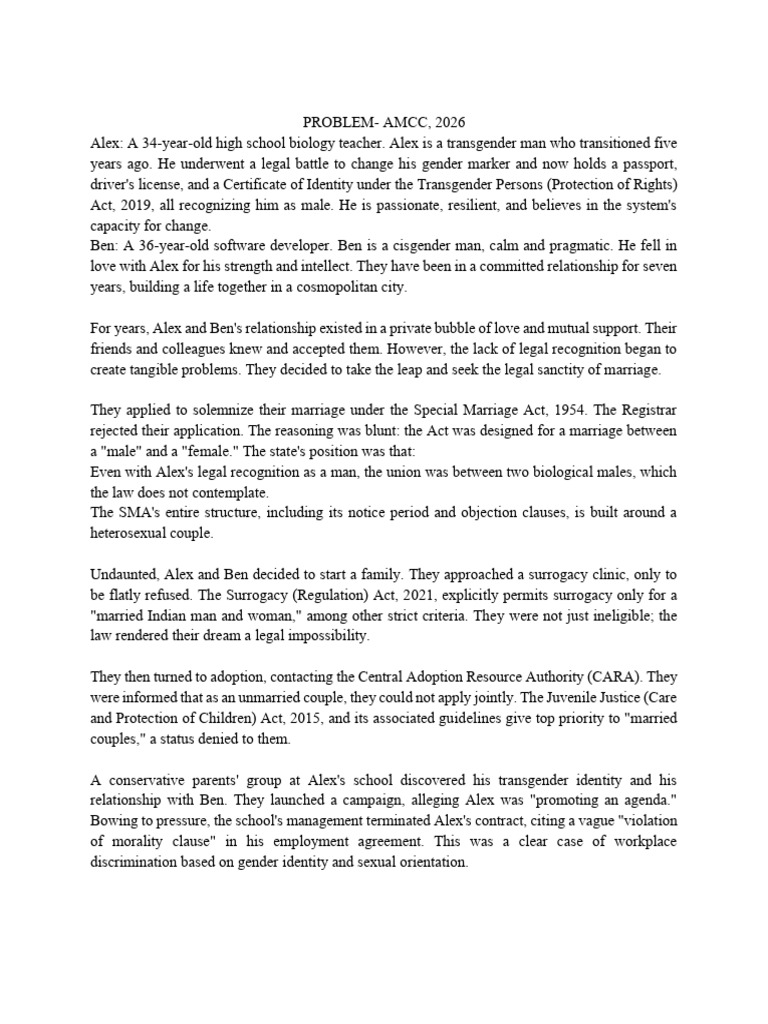 Legal Struggles of a Transgender Couple | PDF | LGBTQIA+ Studies ...