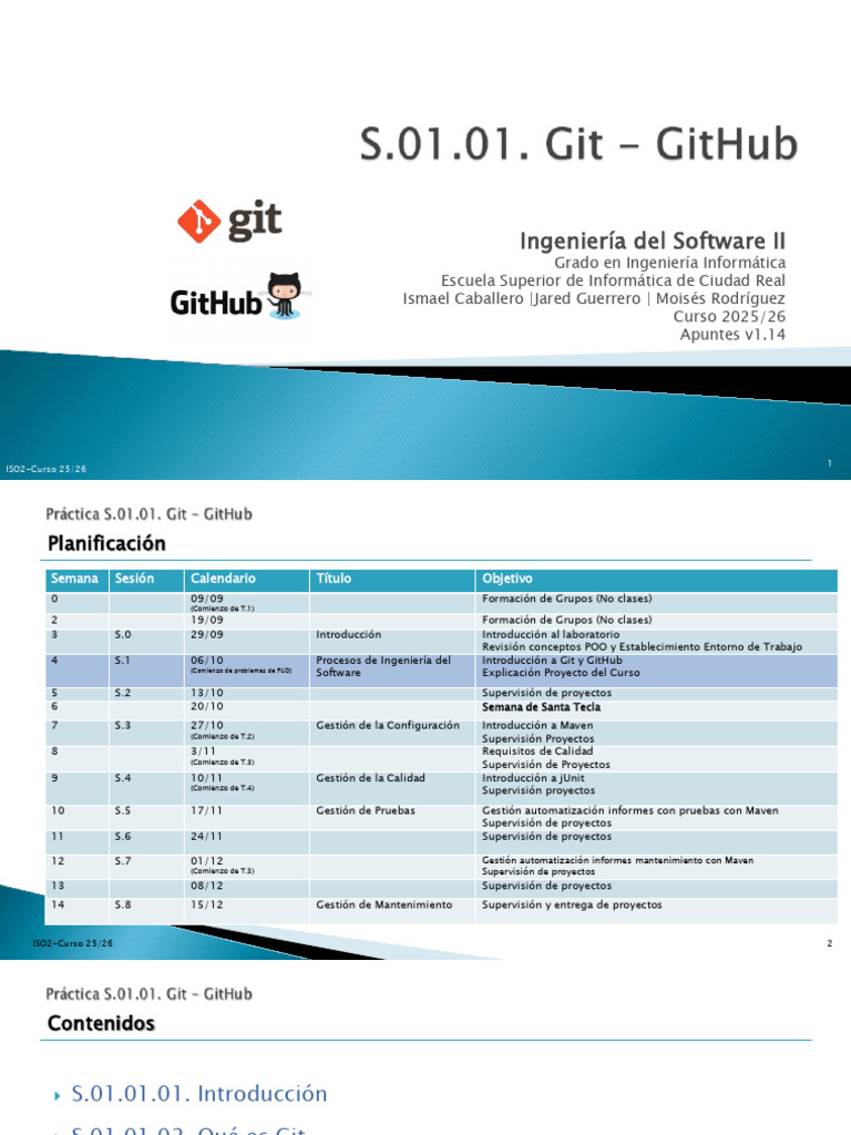 P.01.01 Git - Esp.1.14 | PDF | Control de versiones | Software del sistema