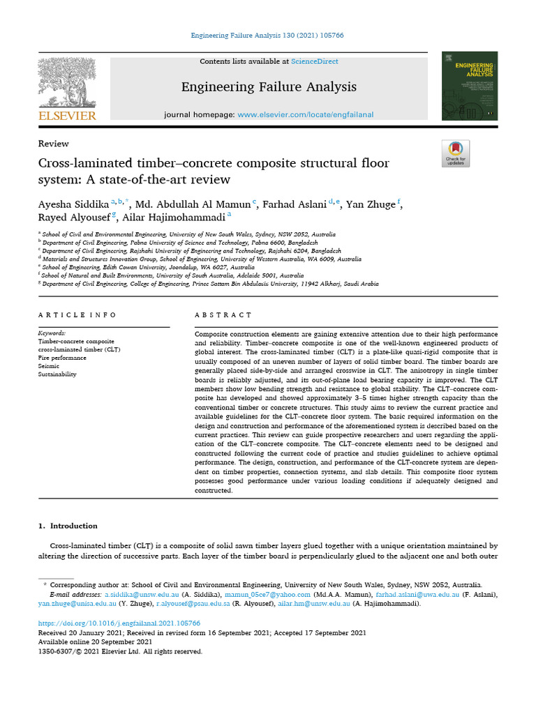 CLT-Concrete Composite Floor Review | PDF | Composite Material | Concrete