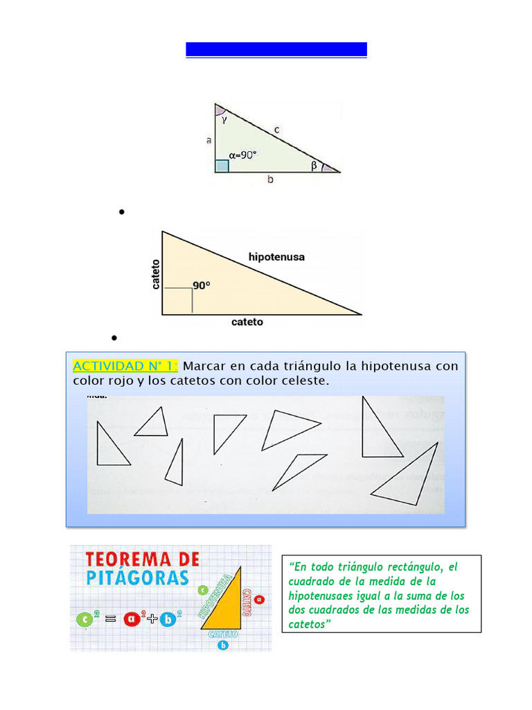 Figuras. Pitag. Cuadr. Area y Perim. 2023 | PDF | Triángulo | Rectángulo