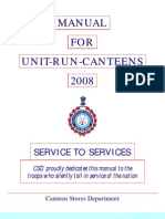 Manual FOR Unit-Run-Canteens 2008: Service To Services