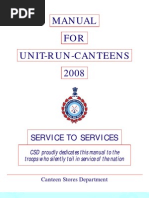 Manual FOR Unit-Run-Canteens 2008: Service To Services
