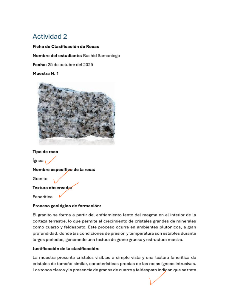 Annotated-Taller 1 Clasificaci%C3%B3n de Los Tipos de Rocas en Base a ...