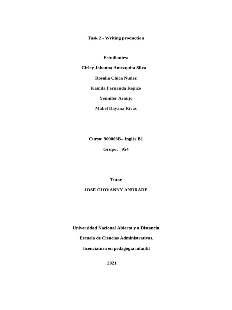 Unit 1 - Task 2 - Writing Production | PDF | Business
