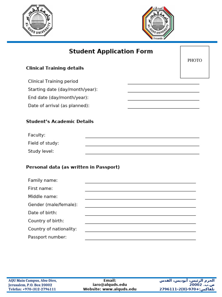 ClinicalTraining Application Form | PDF