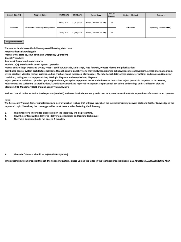 Advanced DCS Operation Training Program | PDF