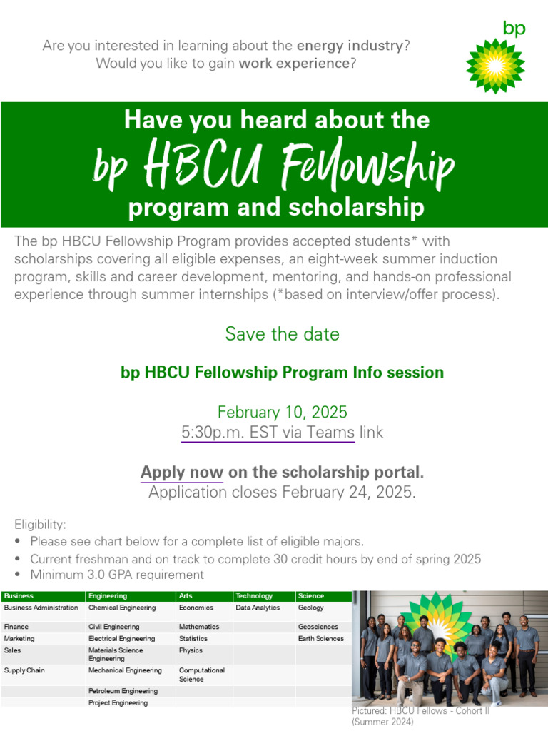 bp HBCU Fellowship Program Details | PDF