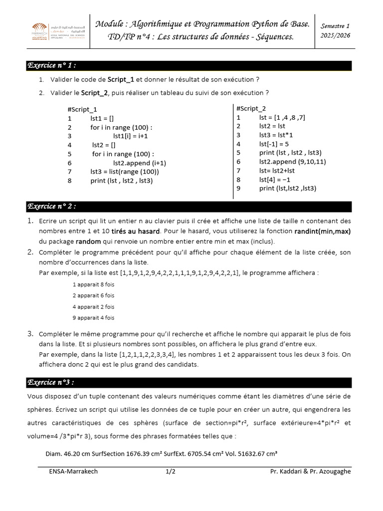 Structures de données en Python : TD/TP 4 | PDF | Programmation ...