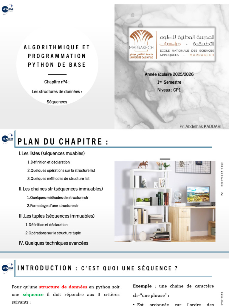 Structures de données en Python : Listes et chaînes | PDF | Python ...