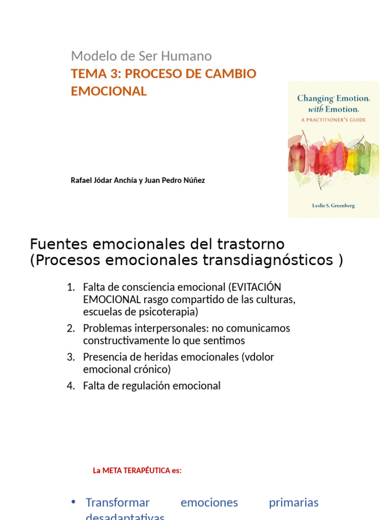 Cambio Emocional en Terapia Focalizada | PDF | Las emociones ...