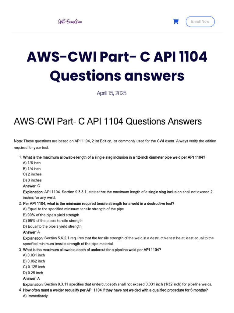 Aws-cwi Part- c API 1104 Questions Answers – Cwi-exams | PDF