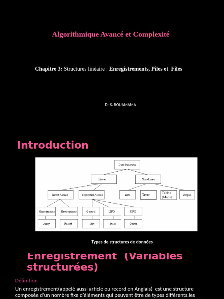 Structures Linéaires : Enregistrements et Piles | PDF | Programmation ...
