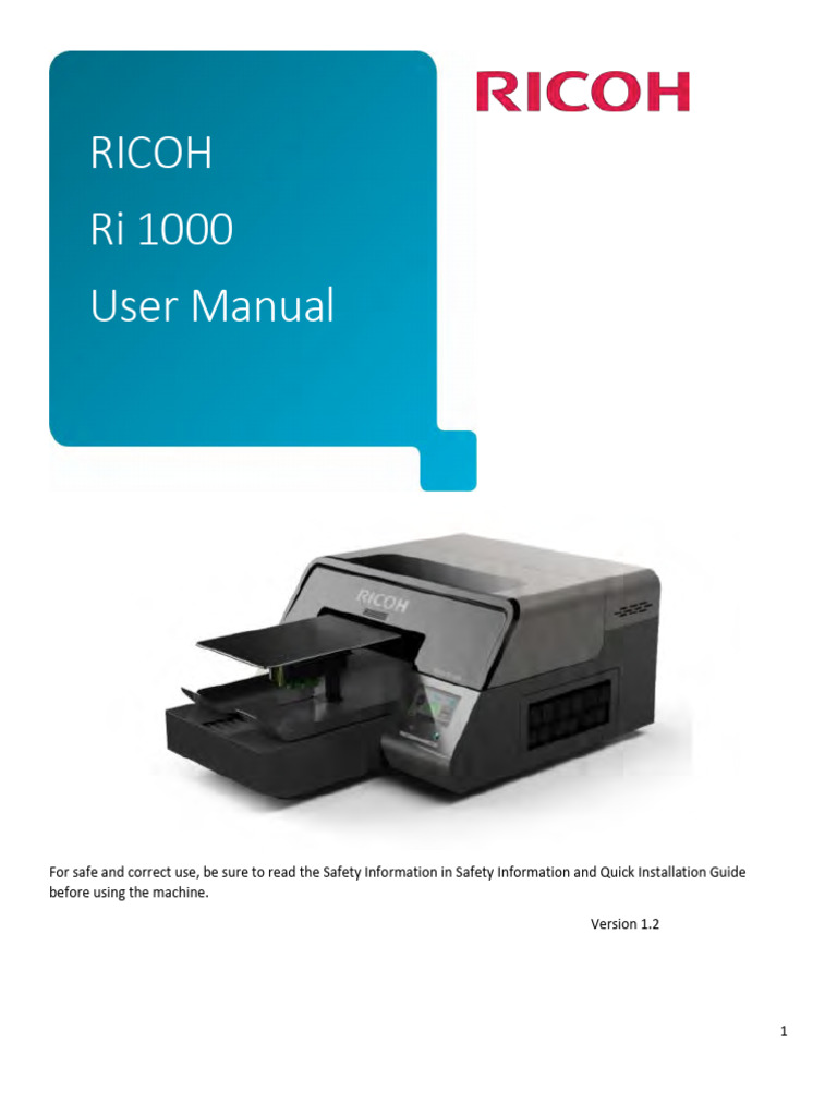Ricoh Ri 1000 User Manual Guide | PDF | Printer (Computing) | Ip Address