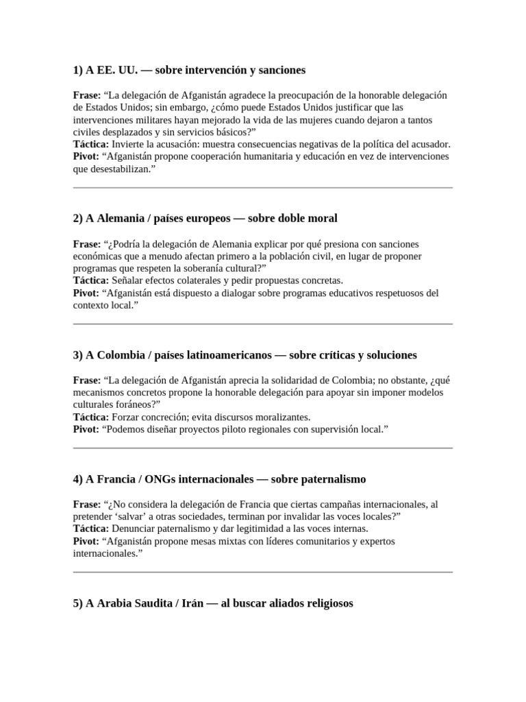 Argumentos Para Atacar | PDF | Afganistán | Derechos humanos
