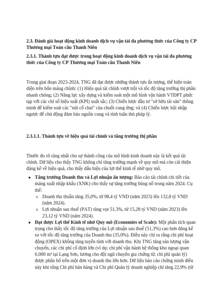 T NG H P Đánh Giá Ho T Đ NG Kinh Doanh TNG | PDF