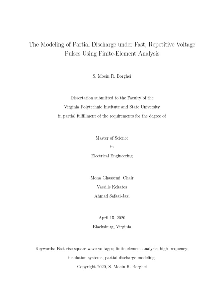 Partial Discharge Modeling with FEA | PDF | Electrical Breakdown | Ion