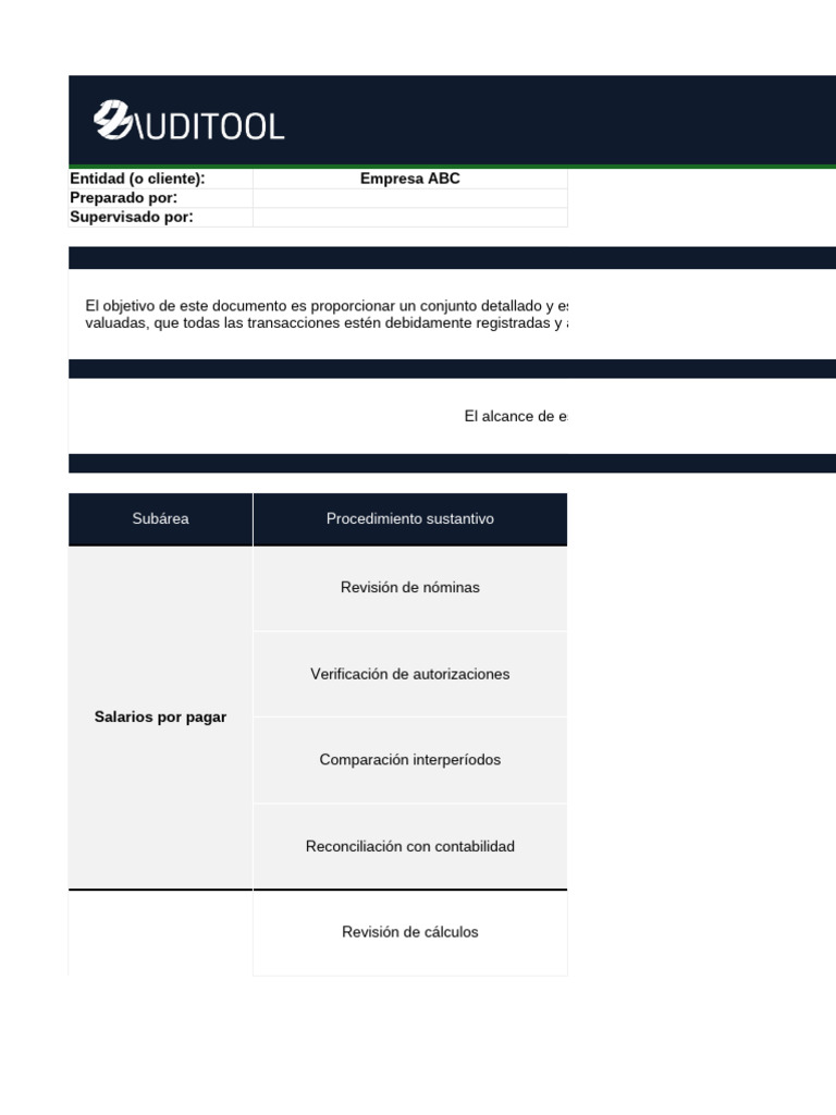 Procedimientos de Auditoría Laboral | PDF | Contabilidad | Estado ...