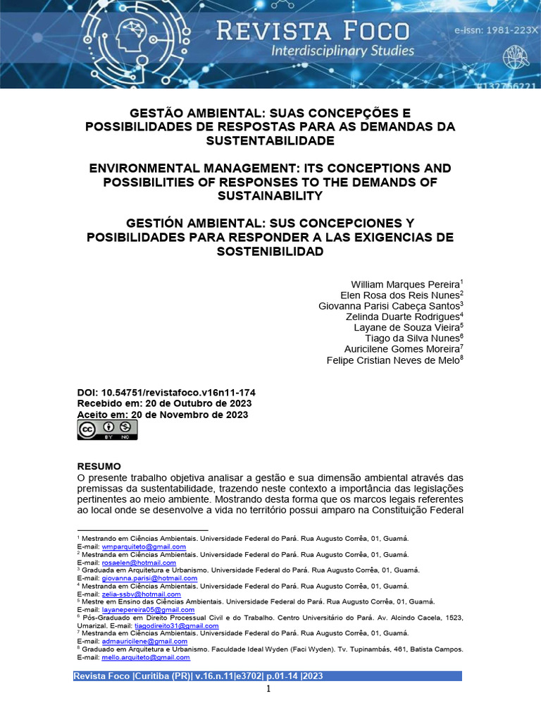 Gestão Ambiental e Sustentabilidade no Brasil | PDF | Declaração de ...