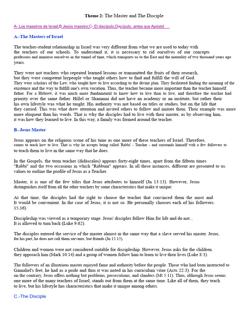 Master-Disciple Relationship in Israel | PDF | Disciple (Christianity ...