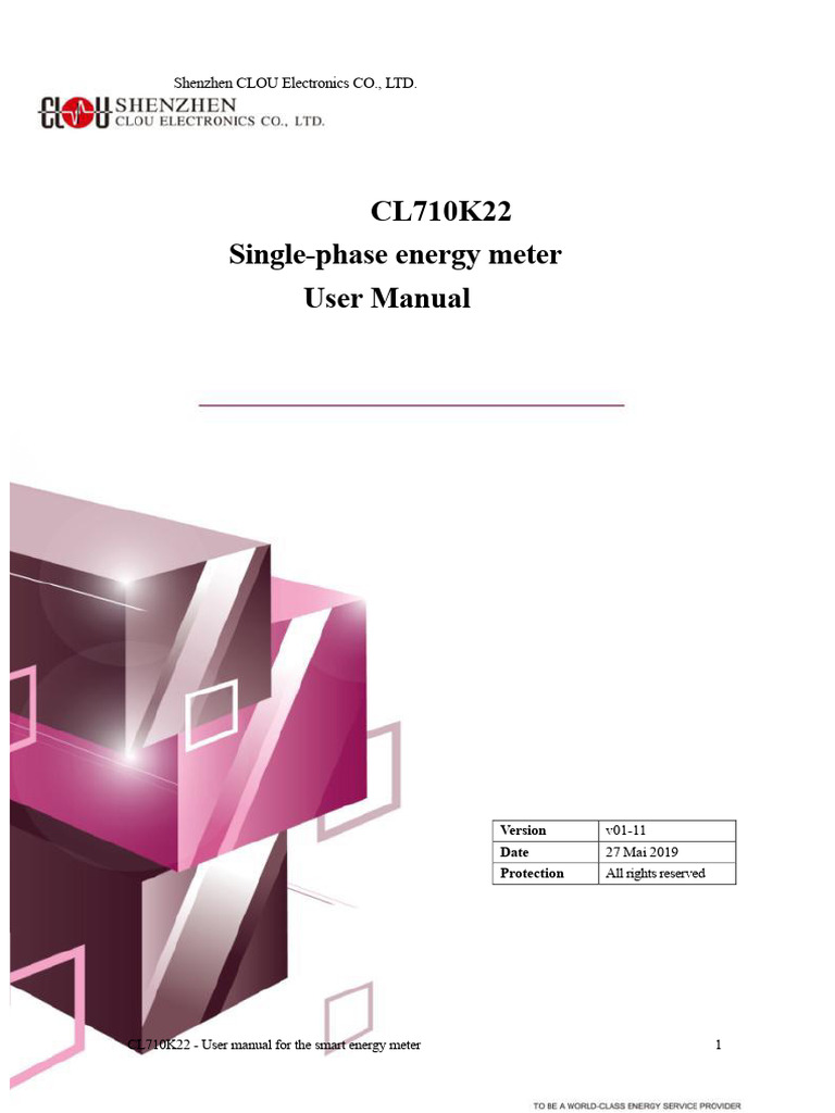 CL710K22 Smart Energy Meter Manual | PDF | Electrical Engineering ...