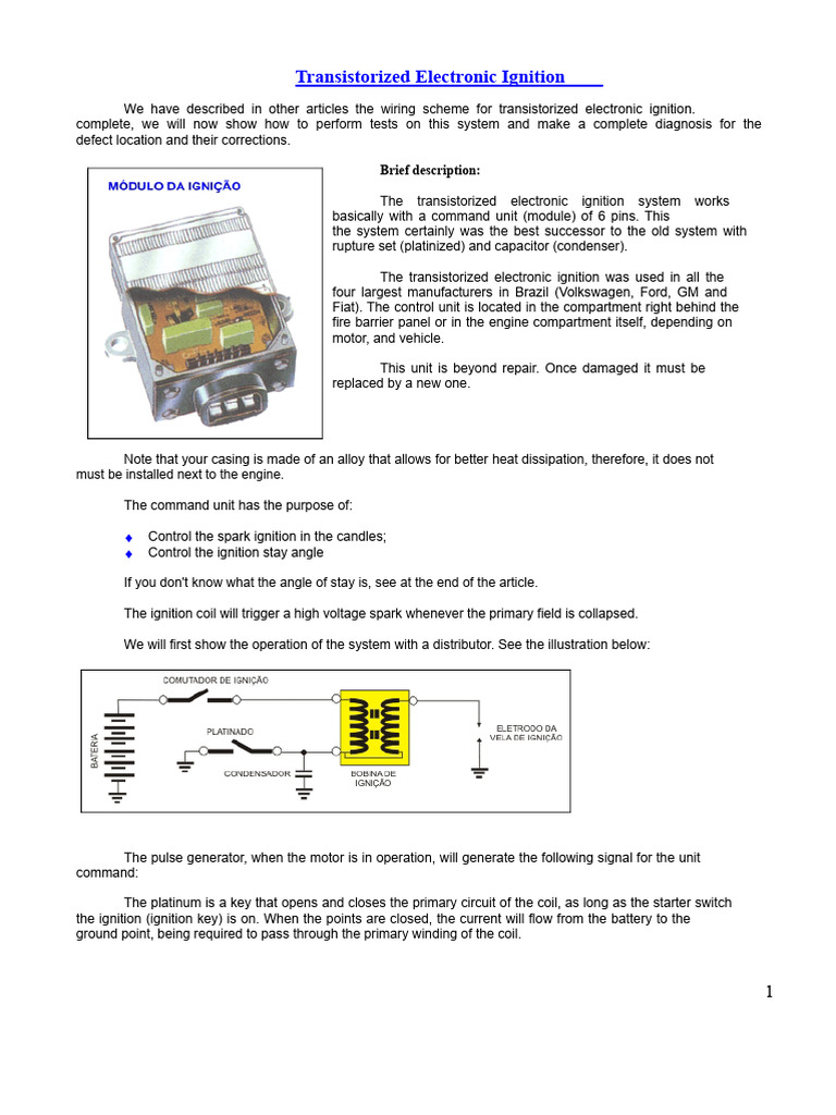 Transistorized Electronic Ignition Testing Guide | PDF | Distributor ...