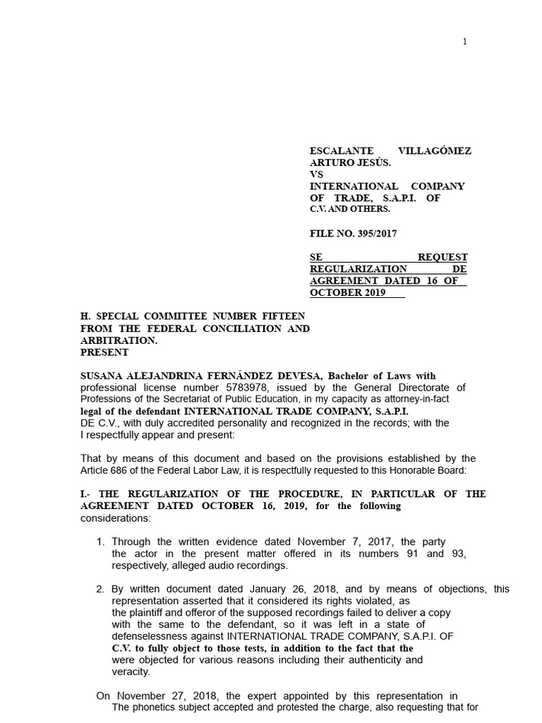 Request for Regularization Agreement | PDF | Justice | Crime & Violence