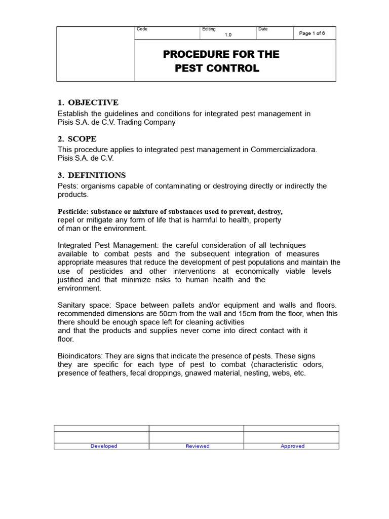 Integrated Pest Management Procedure | PDF | Pest Control | Pest (Organism)