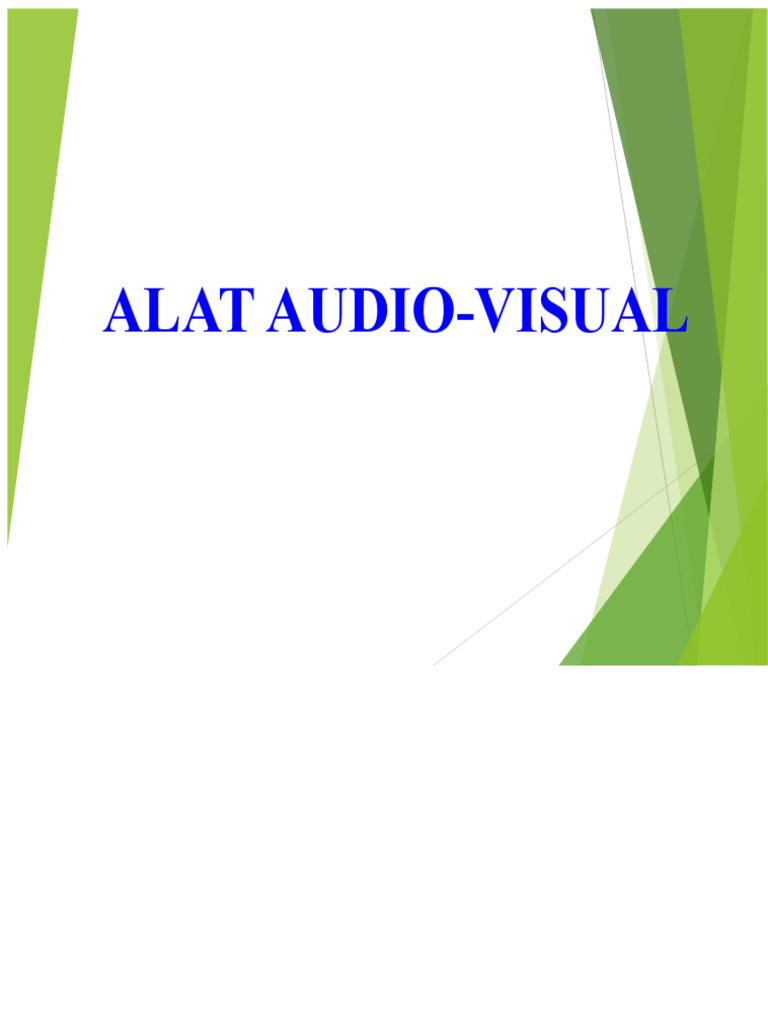 Panduan Alat Audio-Visual untuk Pembelajaran | PDF