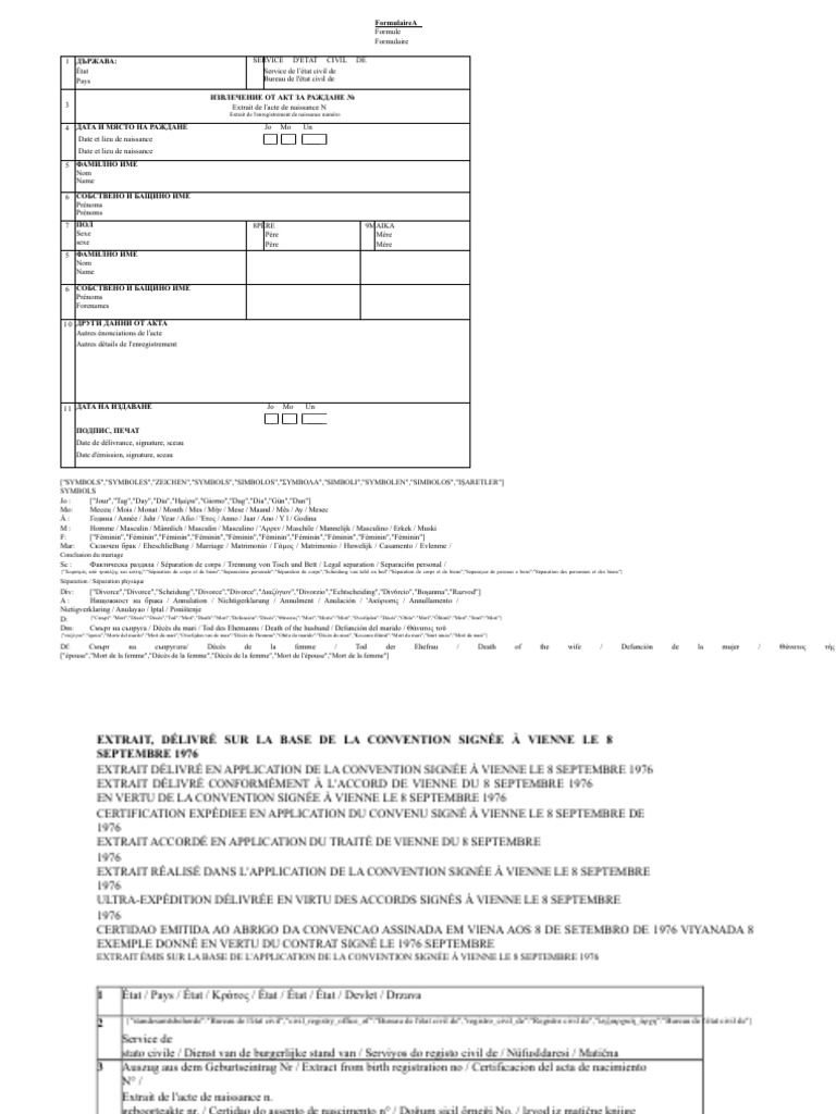 Extrait d'acte de naissance multilingue | PDF | Droit de la famille ...