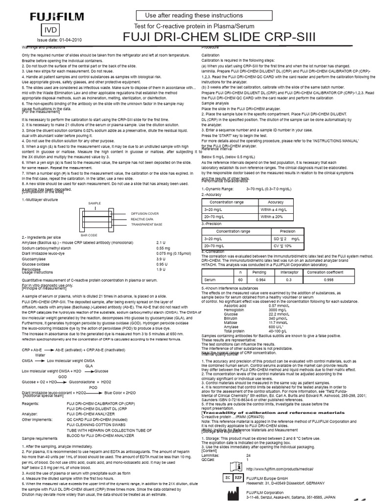 CRP Siii (R) | PDF | C Reactive Protein | Blood Plasma