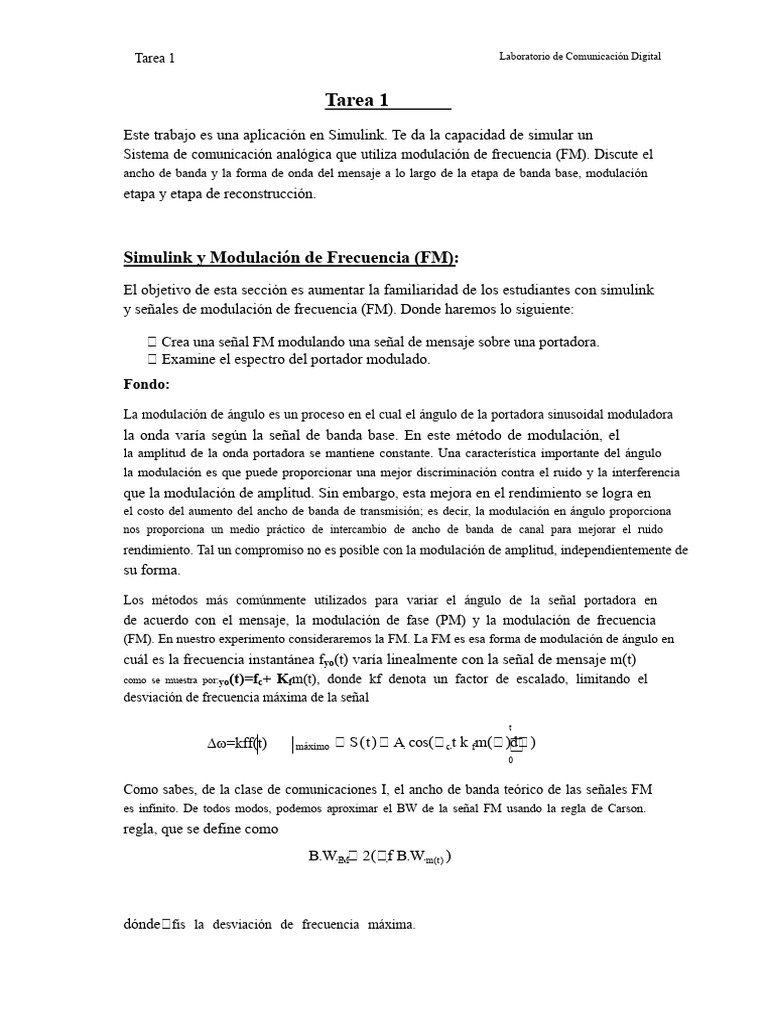 Simulación de Modulación FM en Simulink | PDF | Modulación de ...