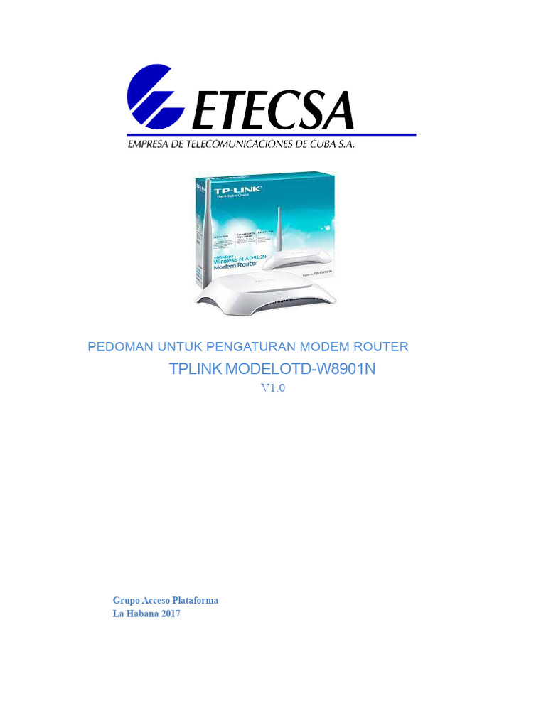 Panduan Konfigurasi Modem TP-Link TD-W8901N | PDF
